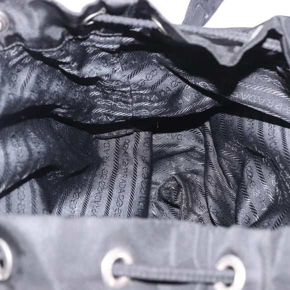 PRADA Backpack Nylon Black Silver Auth 183352A