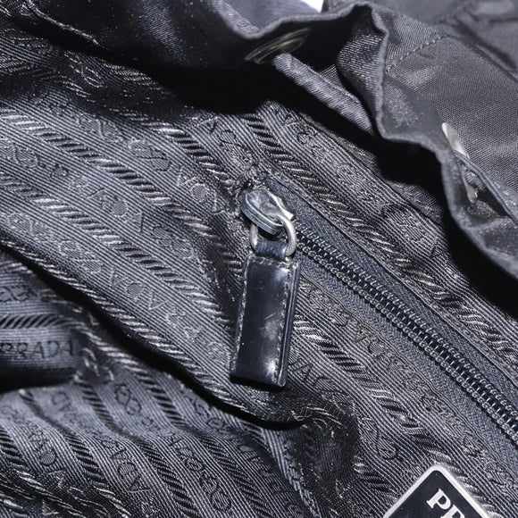 PRADA Backpack Nylon Black Silver Auth 183352A