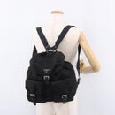 PRADA Backpack Nylon Black Silver Auth 183352A-34