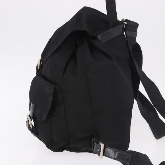 PRADA Backpack Nylon Black Silver Auth 183352A