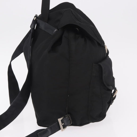 PRADA Backpack Nylon Black Silver Auth 183352A