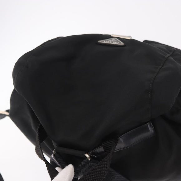 PRADA Backpack Nylon Black Silver Auth 183352A