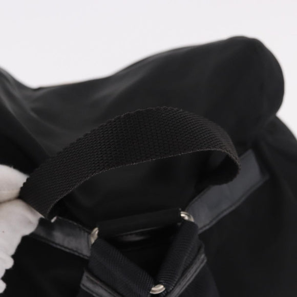 PRADA Backpack Nylon Black Silver Auth 183352A