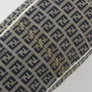FENDI Zucchino Canvas Hand Bag Navy Silver Auth 183354A-6
