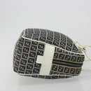 FENDI Zucchino Canvas Hand Bag Navy Silver Auth 183354A-3