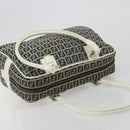 FENDI Zucchino Canvas Hand Bag Navy Silver Auth 183354A-7