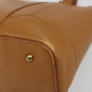 BURBERRY Tote Bag Leather Brown Gold Auth 183355-10