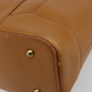 BURBERRY Tote Bag Leather Brown Gold Auth 183355-12
