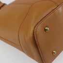 BURBERRY Tote Bag Leather Brown Gold Auth 183355-13