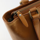 BURBERRY Tote Bag Leather Brown Gold Auth 183355-14