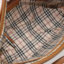 BURBERRY Tote Bag Leather Brown Gold Auth 183355-16