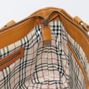 BURBERRY Tote Bag Leather Brown Gold Auth 183355-17