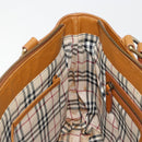 BURBERRY Tote Bag Leather Brown Gold Auth 183355-18