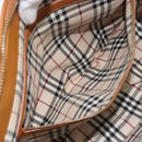 BURBERRY Tote Bag Leather Brown Gold Auth 183355-21