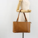BURBERRY Tote Bag Leather Brown Gold Auth 183355-23