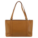 BURBERRY Tote Bag Leather Brown Gold Auth 183355-3