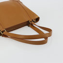 BURBERRY Tote Bag Leather Brown Gold Auth 183355-7
