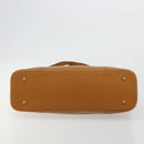 BURBERRY Tote Bag Leather Brown Gold Auth 183355-9