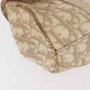 Christian Dior Trotter Canvas Chain Hand Bag PVC Beige Silver Auth 183359A-11