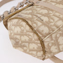 Christian Dior Trotter Canvas Chain Hand Bag PVC Beige Silver Auth 183359A-13