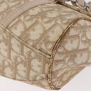 Christian Dior Trotter Canvas Chain Hand Bag PVC Beige Silver Auth 183359A-14