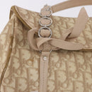 Christian Dior Trotter Canvas Chain Hand Bag PVC Beige Silver Auth 183359A-15
