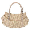 Christian Dior Trotter Canvas Chain Hand Bag PVC Beige Silver Auth 183359A-3