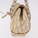 Christian Dior Trotter Canvas Chain Hand Bag PVC Beige Silver Auth 183359A-5