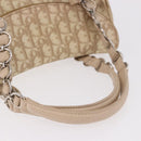 Christian Dior Trotter Canvas Chain Hand Bag PVC Beige Silver Auth 183359A-8