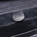 GUCCI Bamboo Hand Bag Leather Black Gold Auth 183361V-16