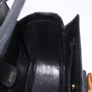 GUCCI Bamboo Hand Bag Leather Black Gold Auth 183361V-18
