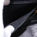 GUCCI Bamboo Hand Bag Leather Black Gold Auth 183361V-21