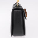 GUCCI Bamboo Hand Bag Leather Black Gold Auth 183361V-5