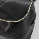 PRADA Hand Bag Leather Black Silver Auth 183362V-14