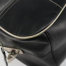 PRADA Hand Bag Leather Black Silver Auth 183362V-15
