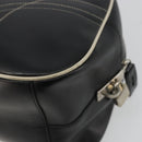 PRADA Hand Bag Leather Black Silver Auth 183362V-16