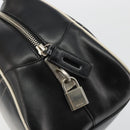 PRADA Hand Bag Leather Black Silver Auth 183362V-18