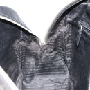 PRADA Hand Bag Leather Black Silver Auth 183362V-21