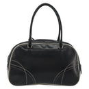 PRADA Hand Bag Leather Black Silver Auth 183362V-2