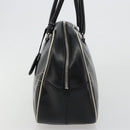 PRADA Hand Bag Leather Black Silver Auth 183362V-3