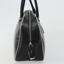 PRADA Hand Bag Leather Black Silver Auth 183362V-4