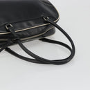 PRADA Hand Bag Leather Black Silver Auth 183362V-7