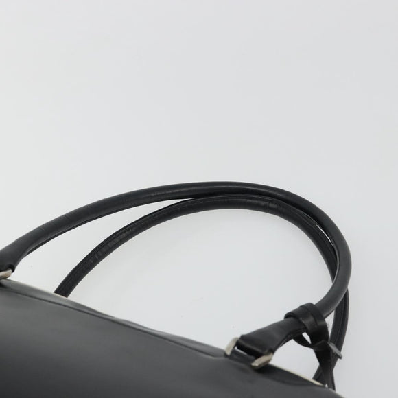 PRADA Hand Bag Leather Black Silver Auth 183362V