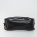 PRADA Hand Bag Leather Black Silver Auth 183362V-5