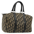 Christian Dior Trotter Canvas Hand Bag Navy Gold Auth 183363-1