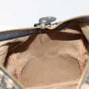 Christian Dior Trotter Canvas Hand Bag Navy Gold Auth 183363-17