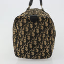 Christian Dior Trotter Canvas Hand Bag Navy Gold Auth 183363-5