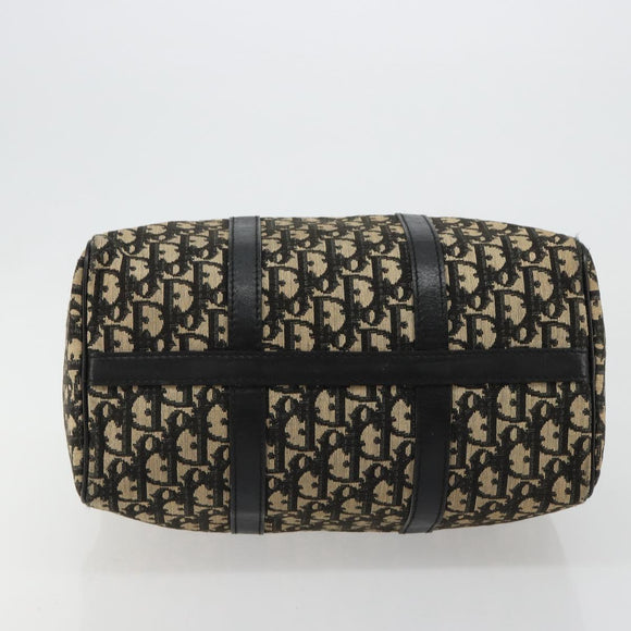 Christian Dior Trotter Canvas Hand Bag Navy Gold Auth 183363