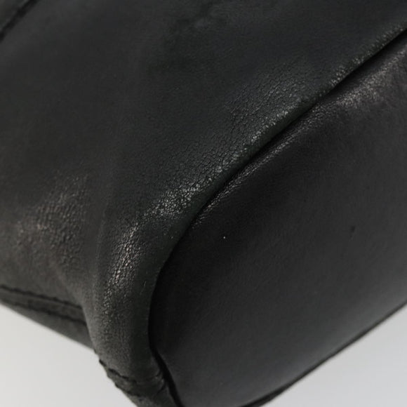 GIVENCHY Hand Bag Leather 2way Black Gold Auth 183364