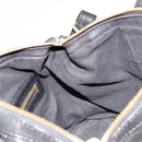 GIVENCHY Hand Bag Leather 2way Black Gold Auth 183364-20